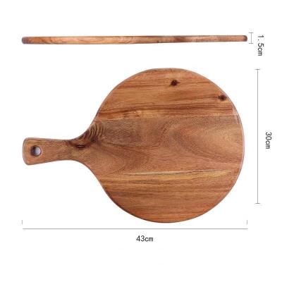 China Large Modern Acacia Wood Cutting Board with Handles for Food Prep Vegetables, Fruit, Meat for sale