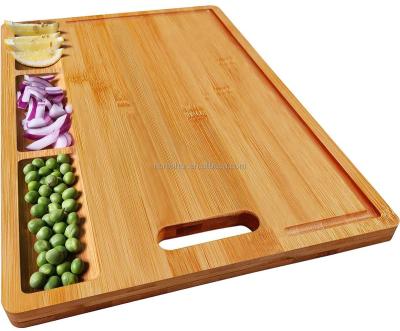 China Modern hot sale chopper with 3 compartments and juice flutes built-in bamboo cutting boards for kitchen for sale