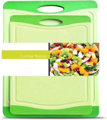 China Modern Good Quality Food Prep Chopper Green Chopping Board Set Cutting Plate With Groove for sale