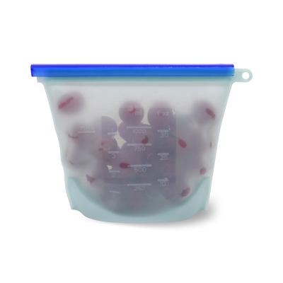 China Freshness Preservation 500/1000/1500/4000ml Silicone Food Storage Bags Reusable Food Bag Seal Fresh-keeping Freezer Cooking Fresh Bags for sale