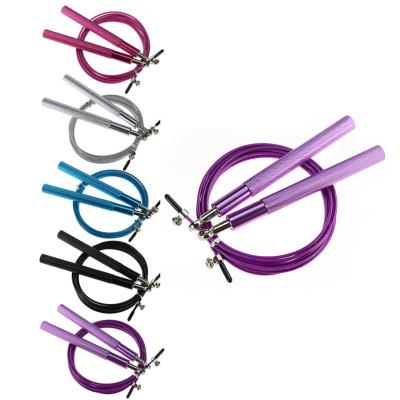 China Adjustable Aluminum Handle Metal Steel Wire High Speed ​​Jump Rope With Custom Logo for sale