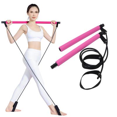 China Stretch Shaping Yoga Pilates Bar Kit With Resistance Band Exercise Multifunctional Portable Yoga Stick Bar for sale