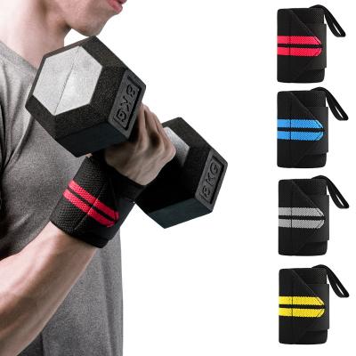 China Custom Weightlifting Wrist Pad Straps Bodybuilding Training Gym Weightlifting Wrist Wraps for sale