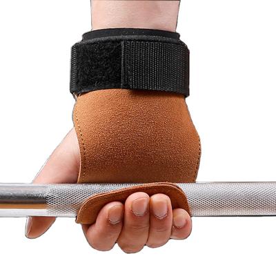 China Breathable Anti Slip Sports Gym Workout Fitness Hand Grip Leather Padded Palm Protector For Weight Lifting for sale