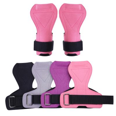 China Non Slip Breathable Gym Weightlifting Microfiber Palm Grips With Wrist Straps for sale