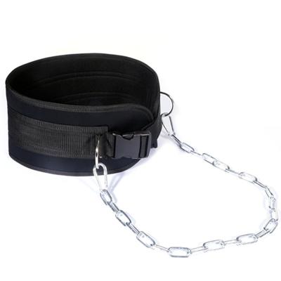 China Heavy Duty Weight Lfiting Gym Fitness Exercise Weightlifting Training Dip Belt With Chain for sale