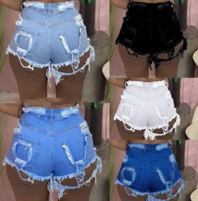 China New QUICK DRY ladies denim summer ripped short high waisted shorts for women denim net shorts for sale