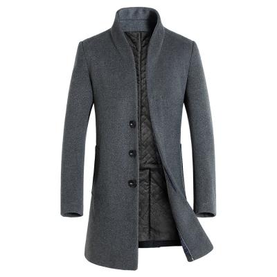 China Anti-wrinkle Men's Stand-up Collar Straight Plus Fleece Gap Coats Long Coats Mens Luxury Coats For Men for sale