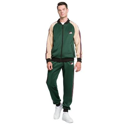 China Retro Color Matching Men Suit New Fashion Breathable Two Pieces Baseball Jacket Tracksuits For Men Jogging for sale