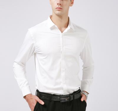 China Anti-Wrinkle New Arrival Formal Wear Tops Men's White Man's Long Sleeve Business Casual Soft Solid Shirt for sale