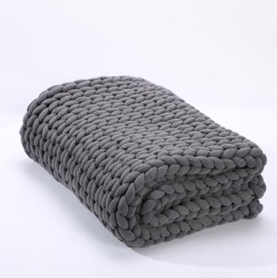 China Hot Selling Bone Anti-Static Custom Solid Gray Color Weighted Blankets For Home Dark Adult for sale