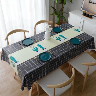 China High Quality Fashionable 100% Waterproof Tablecloth Cover Bone Material Canvas For Home Dinner for sale