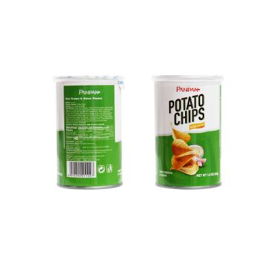 China Favorite Canned Food Brands Lays Potato Chip Tin Potato Chips PANPAN A01 12 Months for sale