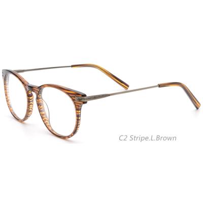 China New Fashion 1105 Eyewear Vintage Stripe Frames Acetate Optical Frames Good Quality for sale