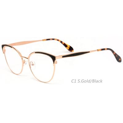 China 4025 new fashion unisex cat eye glass metal optical frames manufacturers for sale