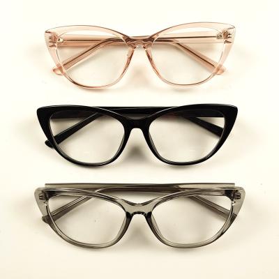 China Fashionable Anti Glass CP Material Frames Cat Eye Blue Lightweight Optical Frames for sale