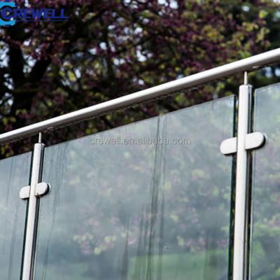 China Frameless Glass Post Glass Aluminum Channel Railing Deck Mount Spacer Glass Railing for sale