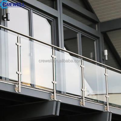 China Deck Mount 12mm Tempered Glass Panel Fencing Glass Fence With Black Balustrade U Profile Glass Railing for sale