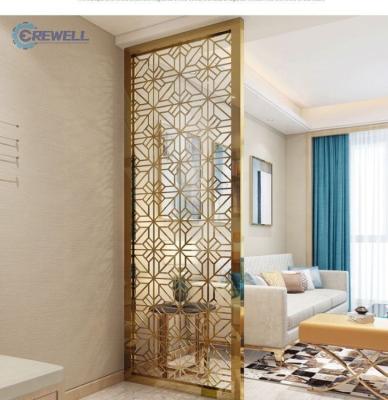 China PVD Plating Purchase Discount Make A Room Mild Steel Satin Hollow Antique Copper Room Divider For Residential for sale