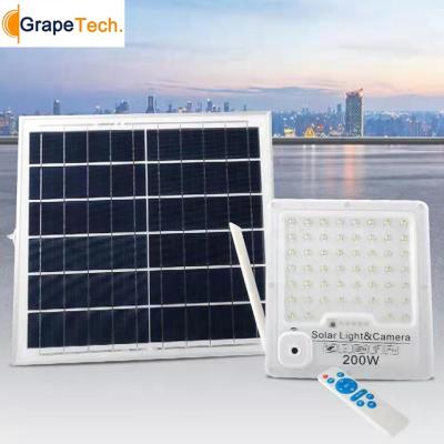 China Night Version Grape 200W 300w Street Flood Light Solar Powered Solar Powered Lights with Video Camera Street Motion Portable Flood Light for sale