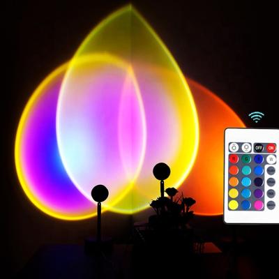 China Romantic Grape 16 Colors RGB Night Light Projector Rainbow Sunset Lighting Led Lamp with 180 Rotation Remote Control Projection for sale