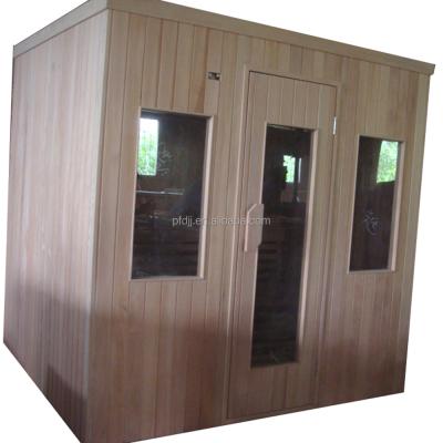 China 2015 Computer Control Panel Steam Sauna Room Red Traditional Dry Canadian Cedar Wood Sauna for sale