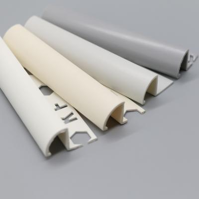 China Modern PVC Vinyl Ceramic Tile Trim Building Material Plastic Around Wall Corner Open Edge Trim for sale