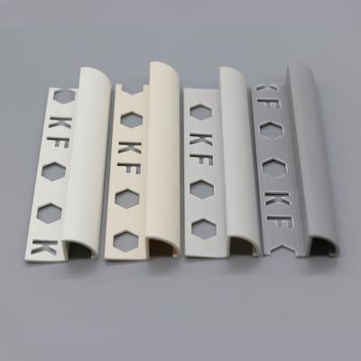 China Modern PVC Round Tile Trim Plastic Material Building Decorative Ceramic Vinyl Tile Edge for sale