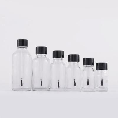 China Personal Care Nail Polish Glass Bottle Around 15ml With Black Cap for sale