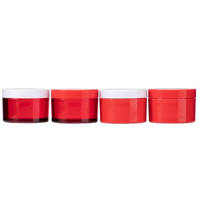 China Personal Care 250g Plastic Red Wide Mouth Bottle Cosmetic Facial Cream Emulsion Jar Cream Jar for sale