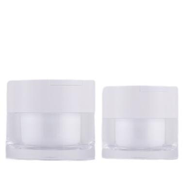 China Personal Care 30g 50g Finishing Cosmetic Clear Jar Empty Plastic White Cream Jar For Moisturizer Cream Jar for sale