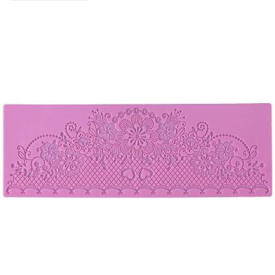 China Custom Printed Fondant Sugar Lace Candle Mold Mat Chocolate Handmade Soap Decorative Silicone European Style for sale