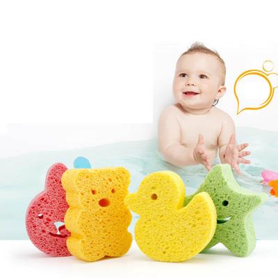 China Quickly Absorb Water And Soften Cute Different Shapes Newborn Baby Super Soft Body Exfoliating Water Bath Absorbing Sponge for sale