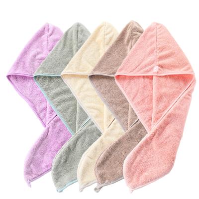 China Wholesale Custom QUICK DRY Light Weight Soft Dry Wrapped Absorbent Microfiber Coral Fleece Micro Fiber Hair Towel for sale