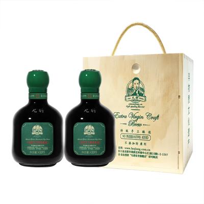 China Fanjiang Handmade Soy Sauce Brewed By Ancient Method, Non-GMO, NO--Add Soy Sauce Small Bottle Healthy Cooking Seasoning 430ml 22*11.5*20 for sale