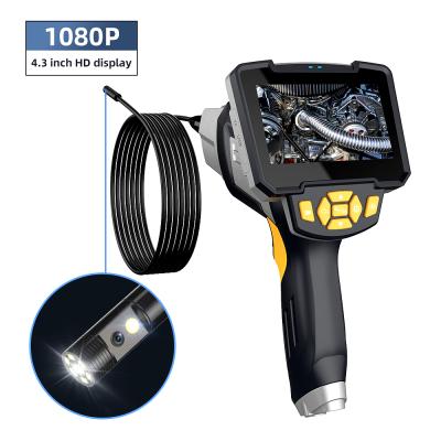 China 4.3 Inch Dual Screen Lens Handheld Borescope Tube Borescope Inspection Camera 720p 1m Waterproof/Waterproof Semi-Rigid Cable for sale