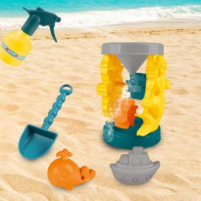 China For Kids Summer Outdoor Beach Set Toy with Hourglass, Sprinkler Can and Sand Mold Kits Baby Beach Toys for sale