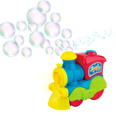 China Toy Battery Operated Removable Bubble Machine Juguetes For Kids Bump And Go Bubble Train With Light And Sound for sale