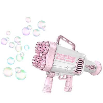 China Outdoor Bubble Blowing Toy Gatling Bubble Machine Summer Function 44 Holes Rocket Boom Bubble Gun With Solution for sale