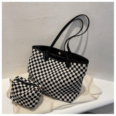 China Other Trend Designer Checkered Tote Bags Wholesale Fashion Purse Beach Checkerboard Handbag for sale