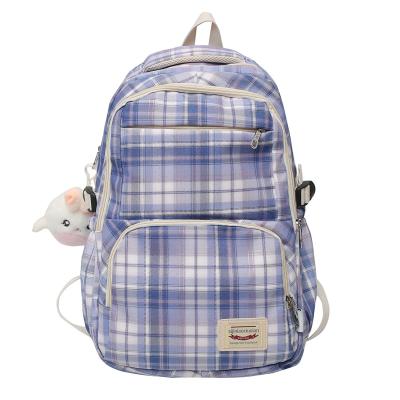 China Anti-Theft Summer New Plaid Backpack waterproof school bag Junior High School Bag Campus Style Backpacks for sale