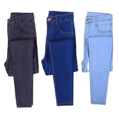 China 2021 Wholesale High Waisted Fashion Fly Button Denim Skinny Skinny Women Pants Breathable Jeans for sale