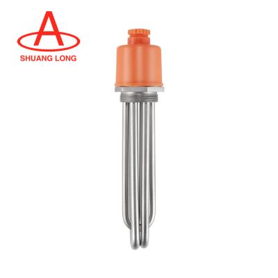 China Water Tank 380v 304 Stainless Steel Screw Plug DN40 Engineering Immersion Water Tank Heat Pipe Air Power Boiler Heater for sale