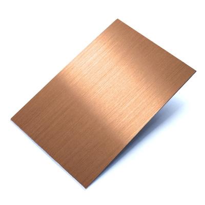 China Industry Cold Rolled Rose Gold Hairline Embossed Decorative Stainless Steel 201 Sheet for sale