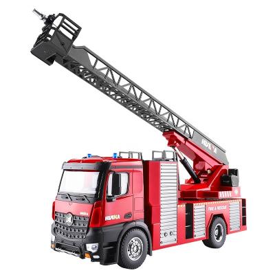 China Children Car Toy HUINA 1561 Remote Control Building Toys 1:14 Water Jet Car Pump Ladder 22 Box Works RC Fire Rescue Fire Truck for sale