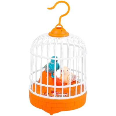 China Voice control; 2021 new hot selling popular Mini Birdcage With Birdsong intelligent induction toys voice control and light weight wholesale for sale