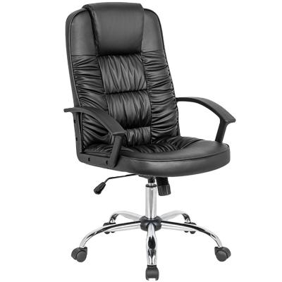 China (Size) New Design Adjustable 360 ​​Degree Swivel Ergonomic Home Office Leisure Black Luxury Leather Chair for sale