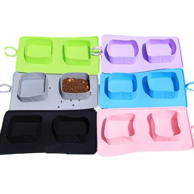 China Viable Silicone Folding Bowl Pet Outdoor Portable Pet Food Water Bottle Dog Bowl for sale