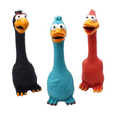 China Custom Rubber Squeaky Squeaky Dog Toy Ready To Shipchew Toy Wholesale OEM Chicken Pet Chew Silicone Viable for sale