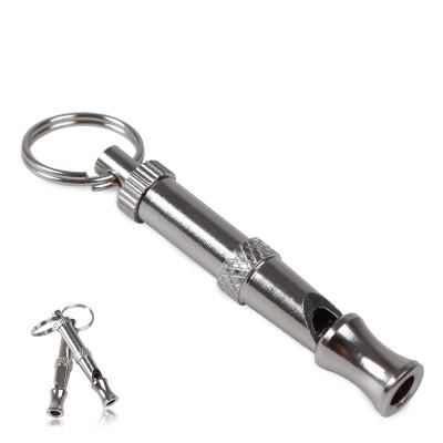 China Hot Selling Amazon Stainless Steel Silver Dog Whistle Ultrasonic Groove Dog Hiss To Stop Barking for sale